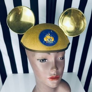 Disney 50th Anniversary 2005 Gold Mickey Ears Cap